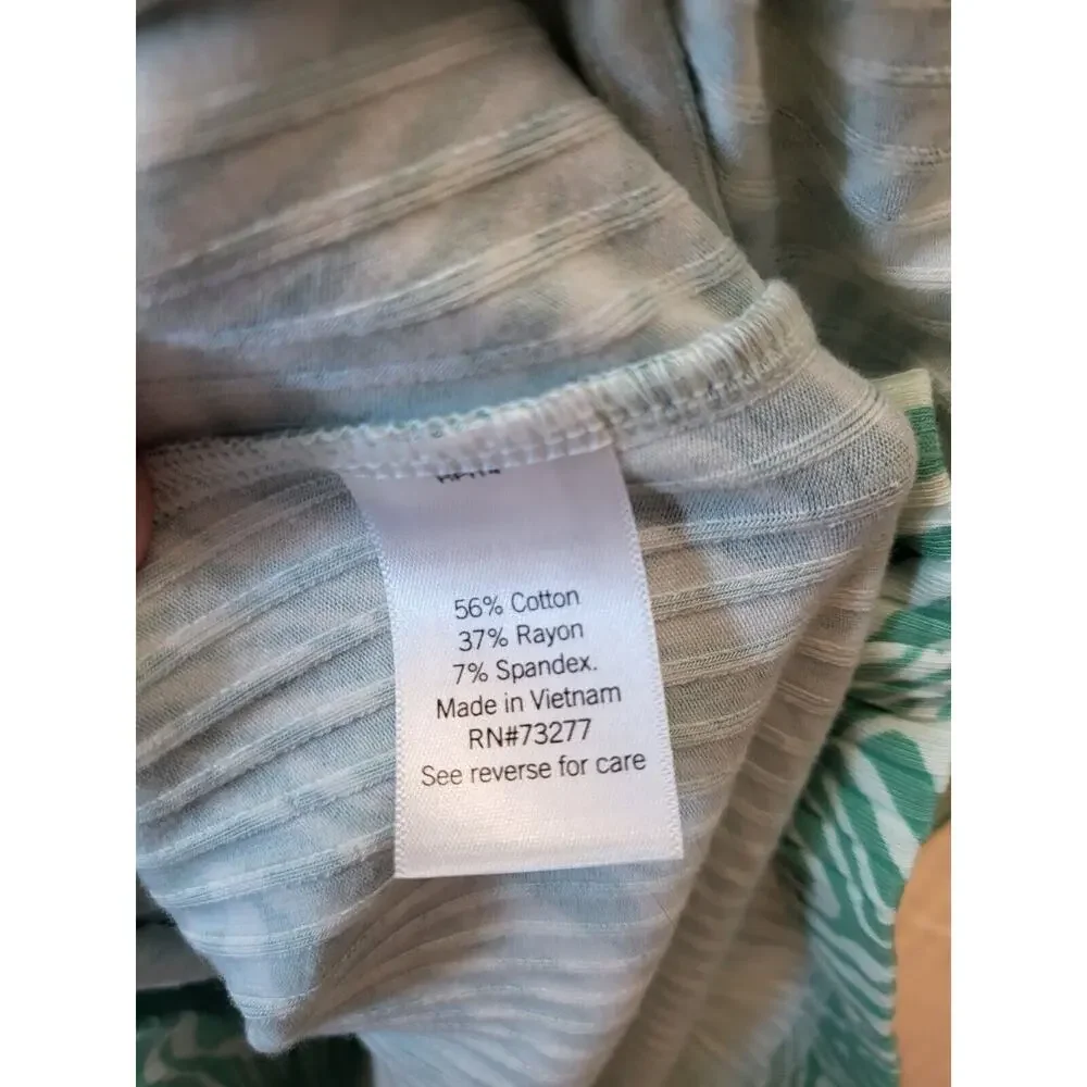Nine West Dress Size 4XL Off One Shoulder Light Green & Mint Swirl Soft 430 - Picture 4 of 9